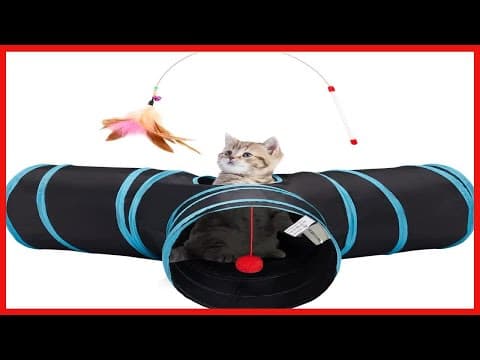 Tempcore Pet Cat Tunnel Tube Cat Toys 3 Way Collapsible, Cat Tunnels for Indoor Cats，Kitty Tunnel