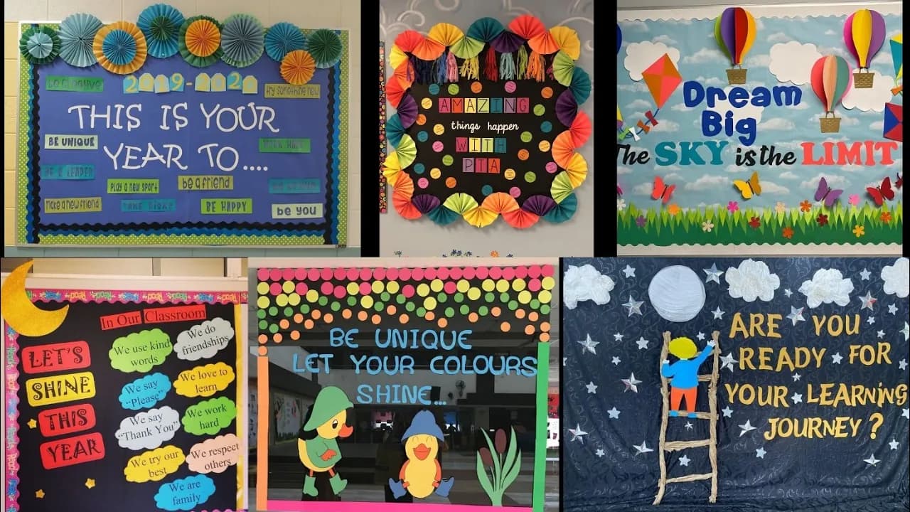 20 easy ideas for classroom and schoolwall decoration, bulletin board, softboard, green board ideas