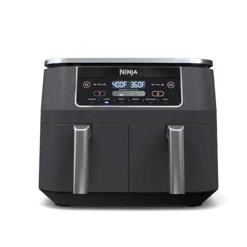 Ninja DZ201 Foodi 8 Quart 6-in-1 DualZone 2-Basket Air Fryer with 2 Independent Frying Baskets, Match Cook & Smart Finish to Roast, Broil, Dehydrate & More for Quick, Easy Meals, Grey - image 1 of 1