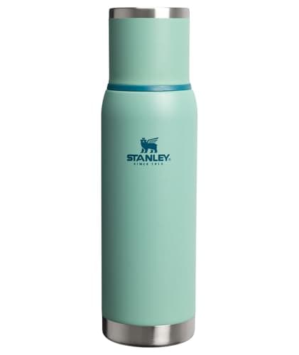 Stanley Adventure-To-Go Vacuum Bottle 1.1 qt | Wide Mouth with Leakproof Cup Lid | Keep Drinks Hot or Cold | Packable for Travel | Insulated Stainless Steel Thermal Bottle | BPA-Free | Spring Green