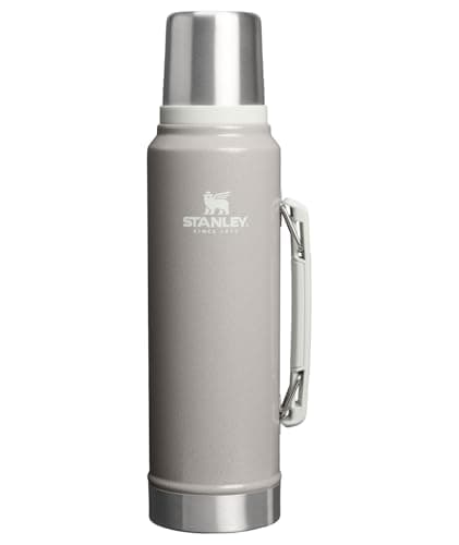 Stanley Classic Legendary Vacuum Bottle 1.1 qt | Wide Mouth with Leakproof Cup Lid | Keep Drinks Hot or Cold | Packable for Travel | Insulated Stainless Steel Thermos | BPA-Free | Hammertone Ash