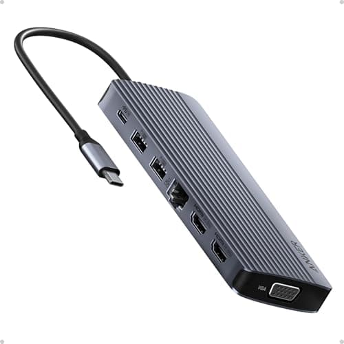 Anker Laptop Docking Station 3 Monitors, 14 in 1 USB C Hub, Triple Display USB C Docking Station with Dual 4K HDMI, 1080p VGA, 80W PD, USB-A/C Data Ports for Dell XPS and More (Charger not Included) - image 1 of 1