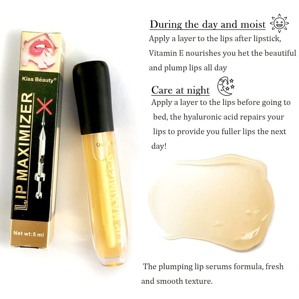 Cozzo Lip Plumper Vitamin E Plumping Lip Maximizer Serum Transparent Toot Lip Oil Lip Plumper Gloss Instant Lip Filler Plump Lip Enhancer Serum (1 PCS)