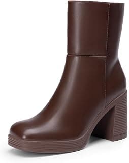 Women's Platform Gogo Ankle Boots Chunky Shoes